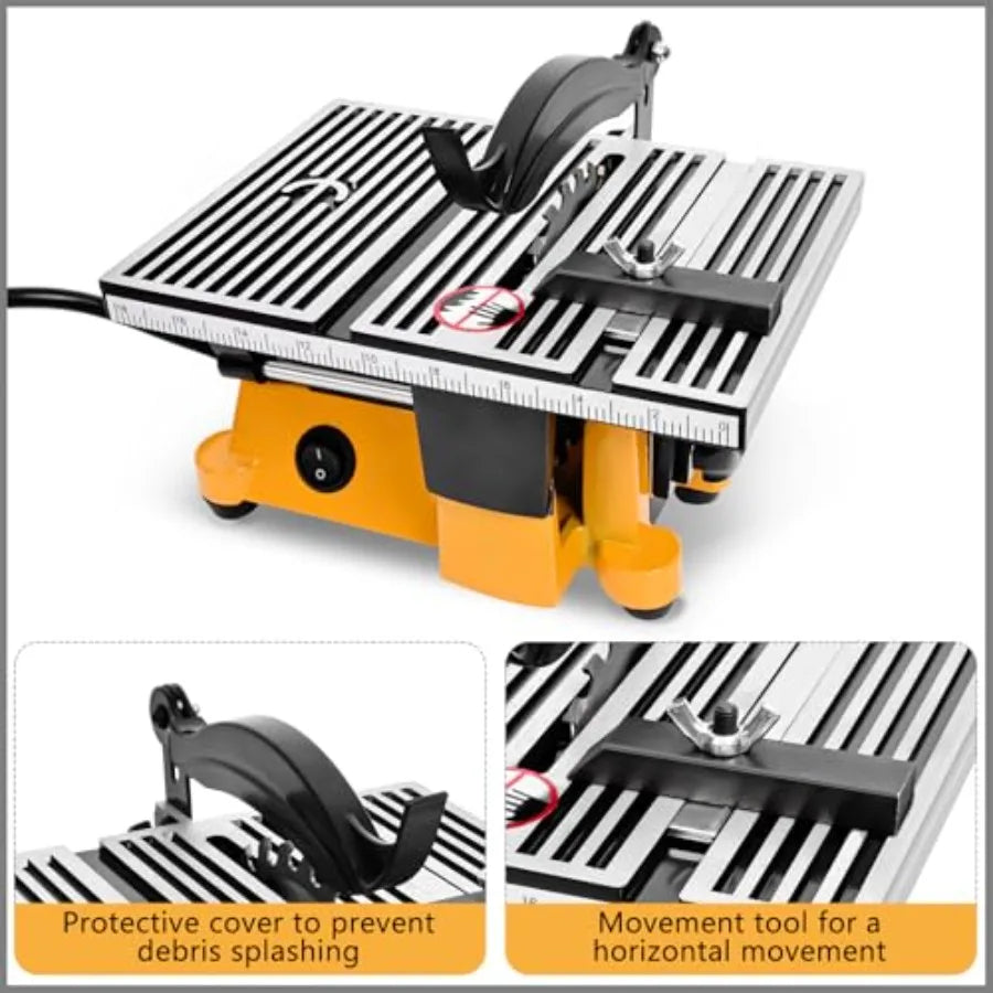 4" Mini Table Saw 60W 110V Portable Miter Saw Table Saw Bench Electric Cutting Machine for DIY Handmade Woodworking Crafts with
