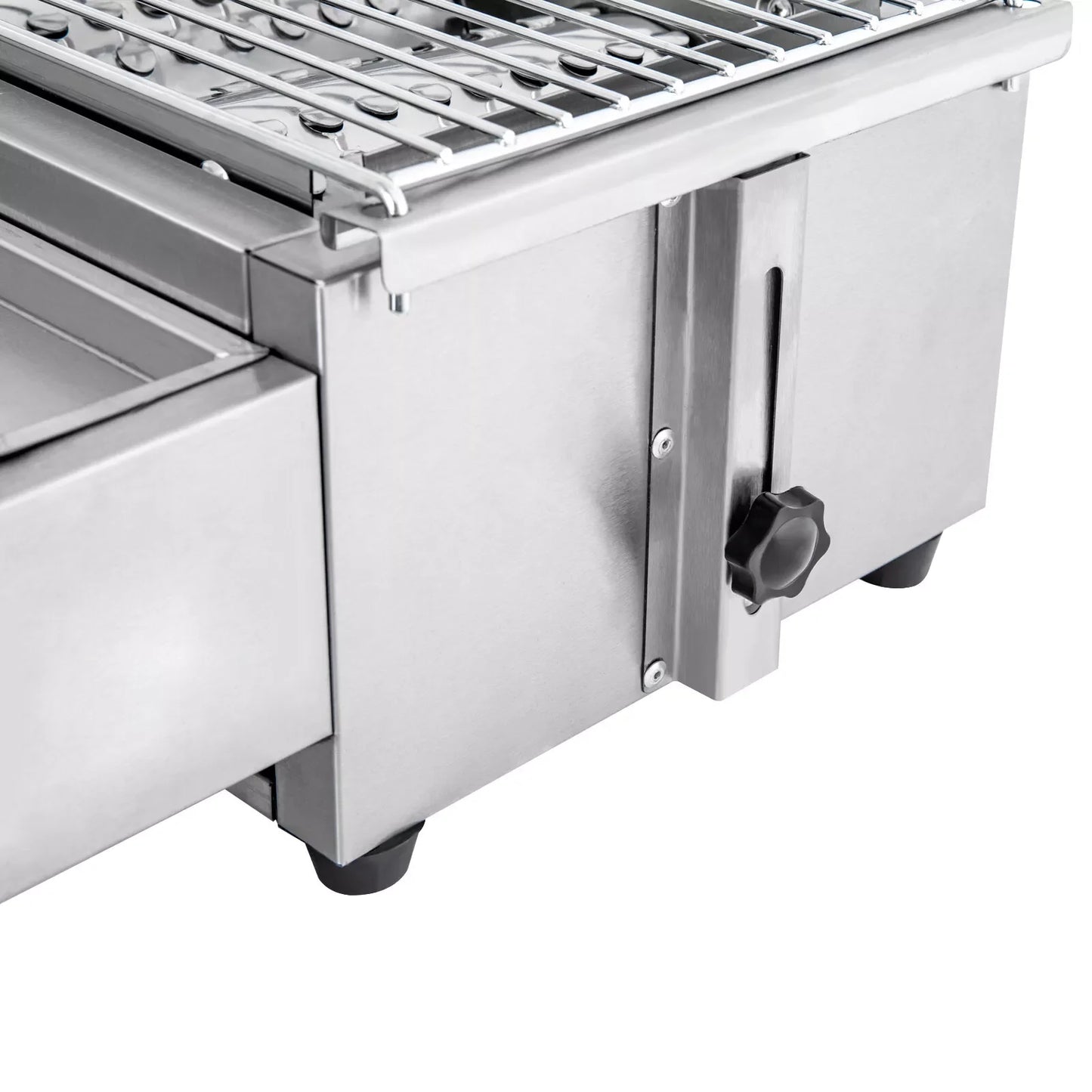 4 Burners Smokeless Gas BBQ Grill, Outdoor Cooking, Height Adjustable, With Stainless Steel Griddle Healthy & Easy to Clean
