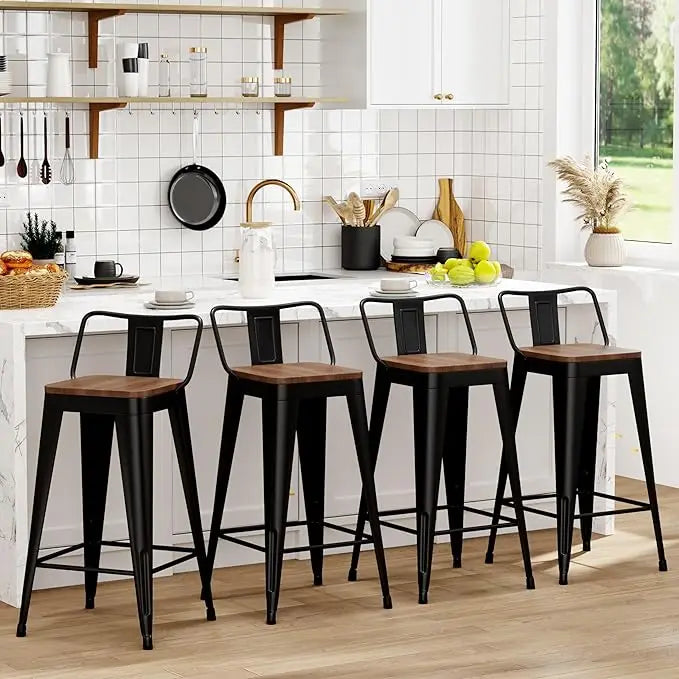 Counter Height Metal Bar Stools With Removable Back
