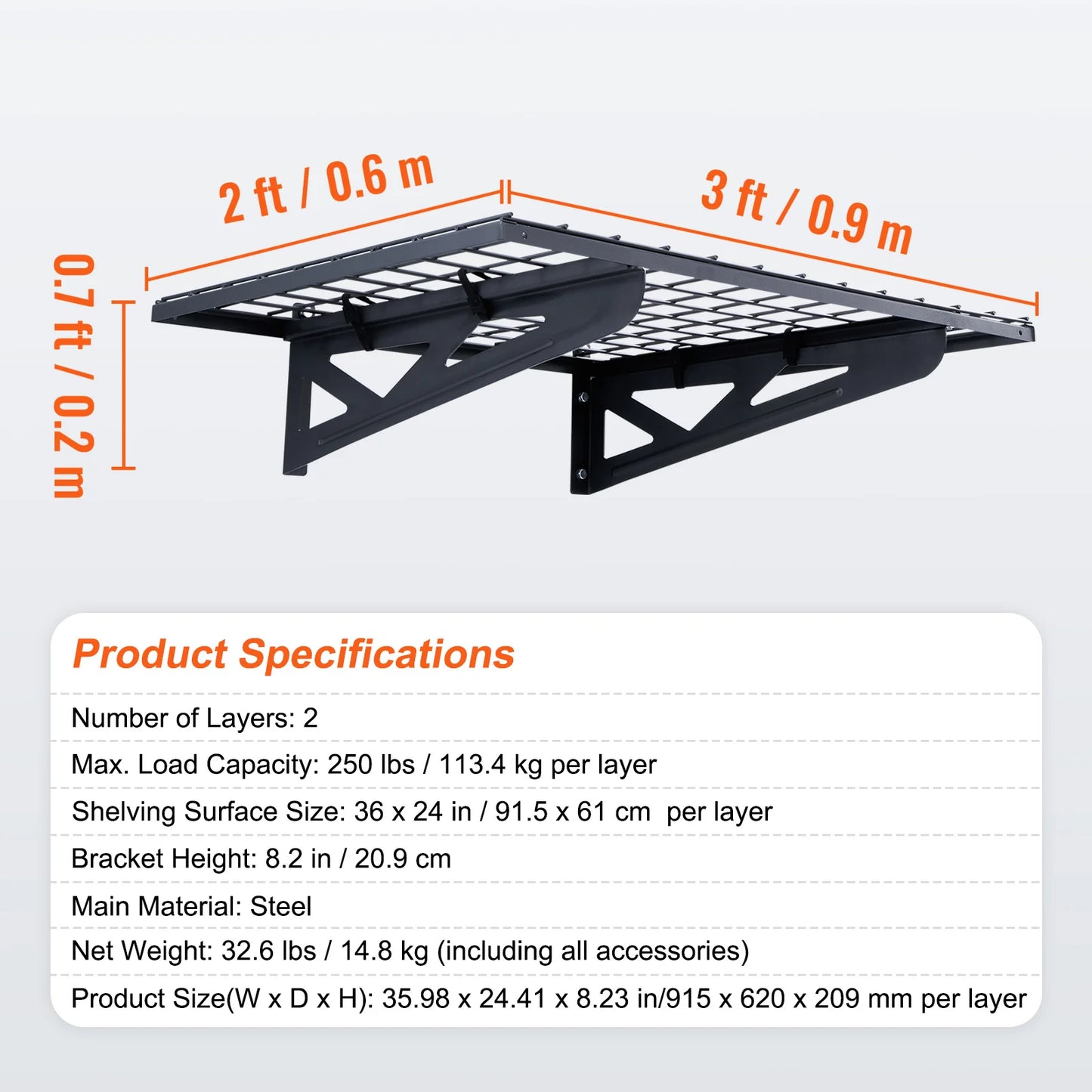 SucceBuy Heavy Duty Garage Wall Mounted Tool Rack System