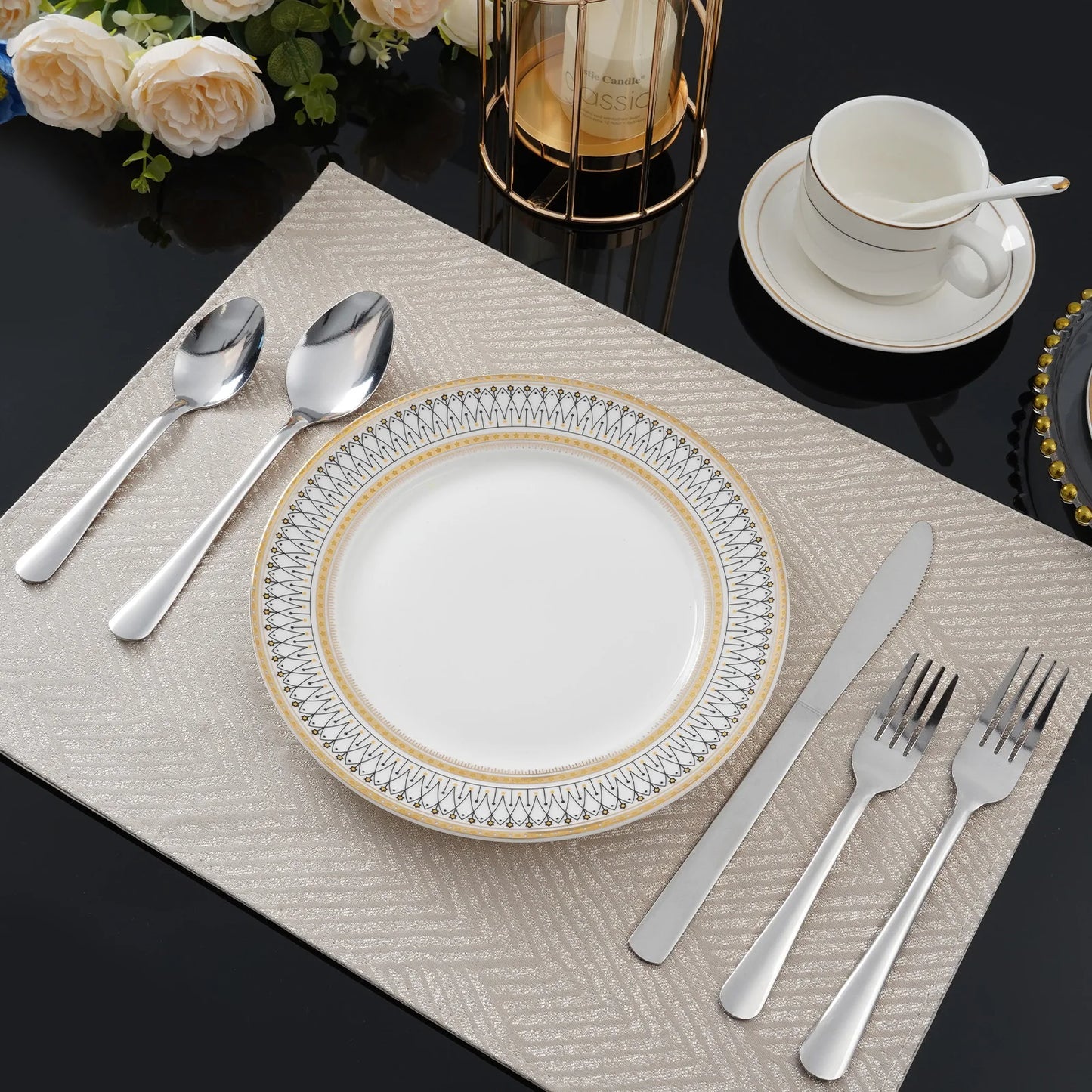 HANSMART 60-Piece Stainless Flatware Set For 12 Dinner Service