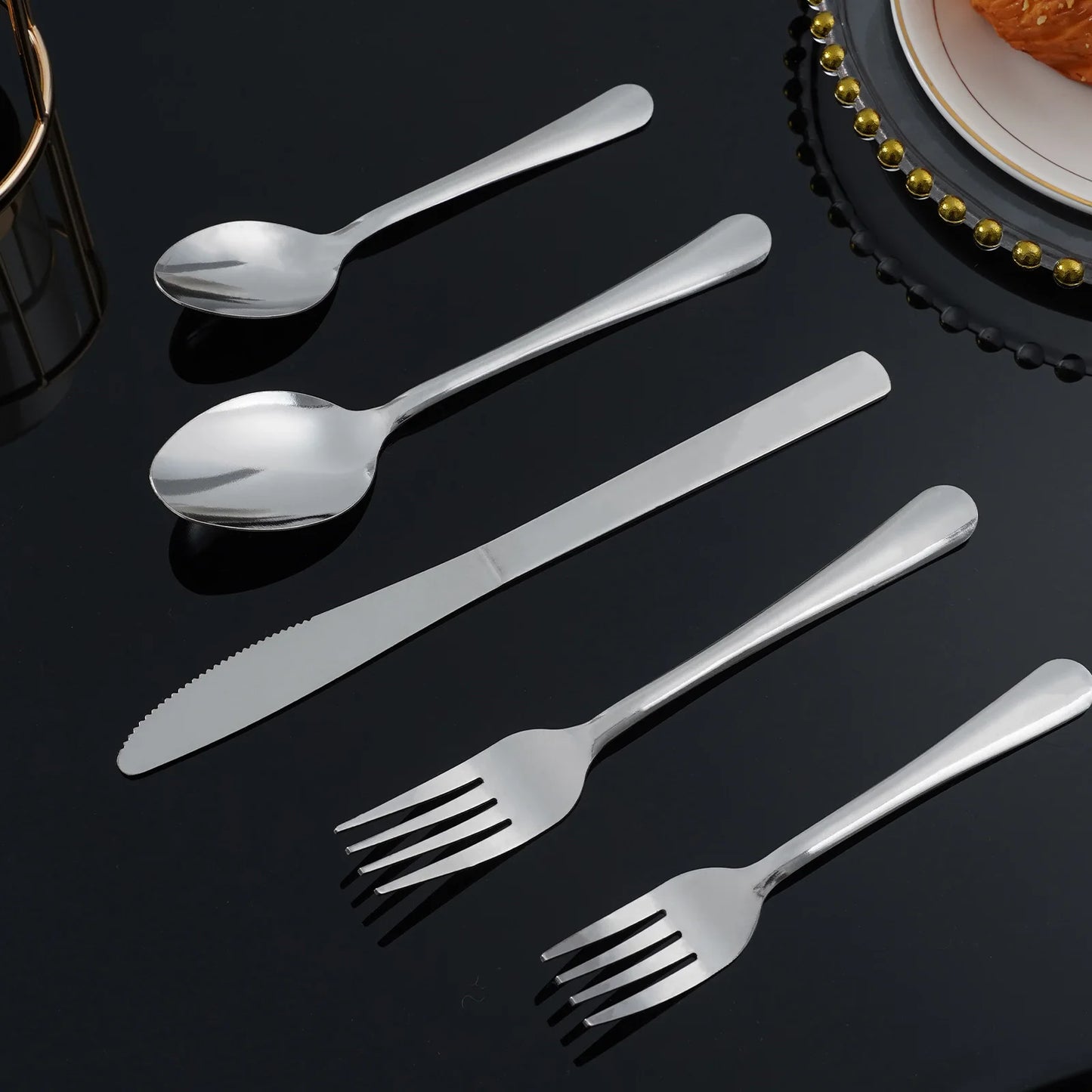 HANSMART 60-Piece Stainless Flatware Set For 12 Dinner Service