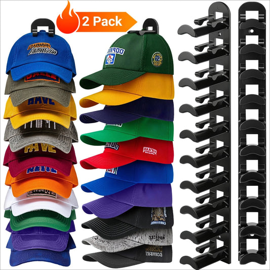 Baseball Cap Hat Rack Multi-Layer Wall Mount Or Adhesive