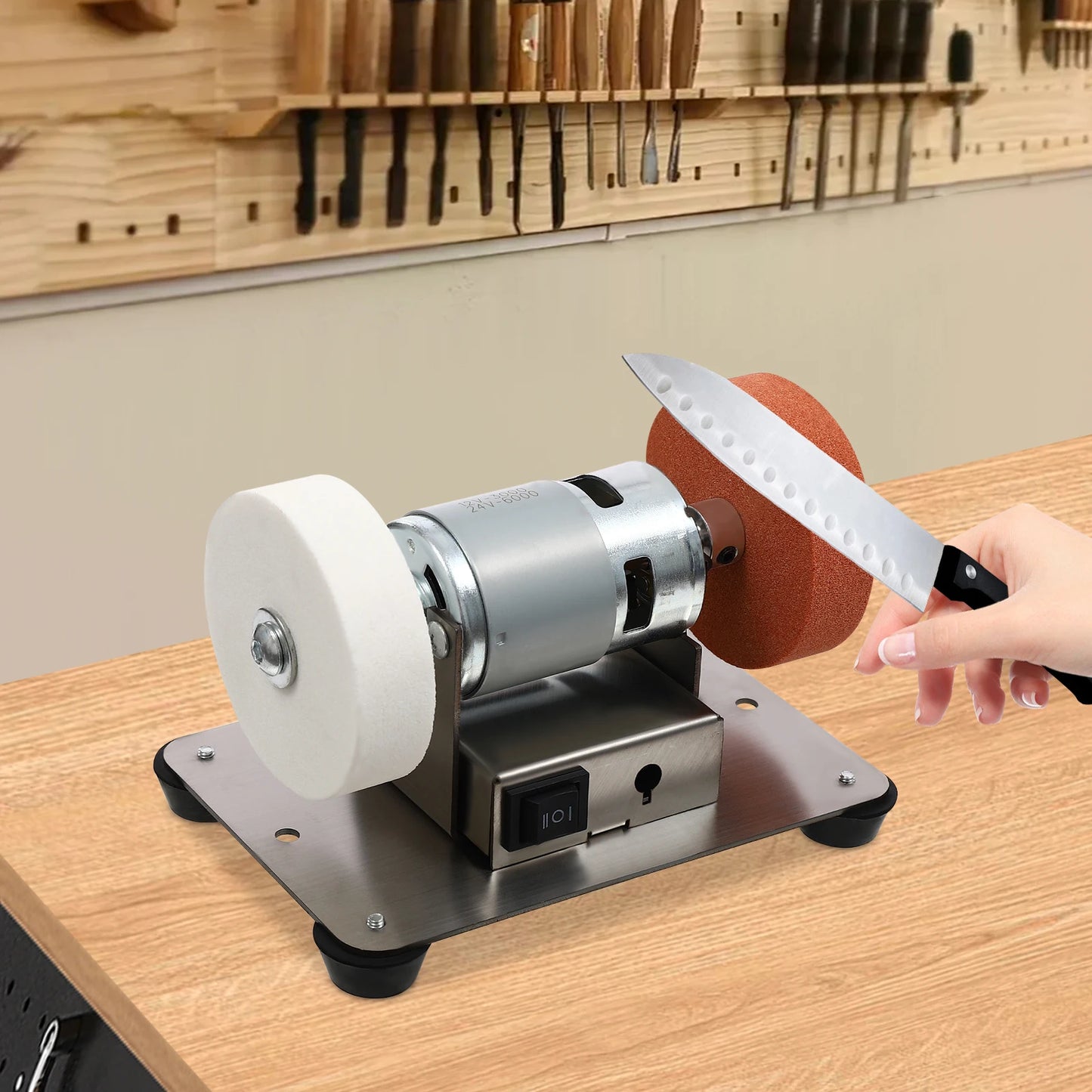 CNCEST 96W Benchtop Grinder Sander With Variable Speed