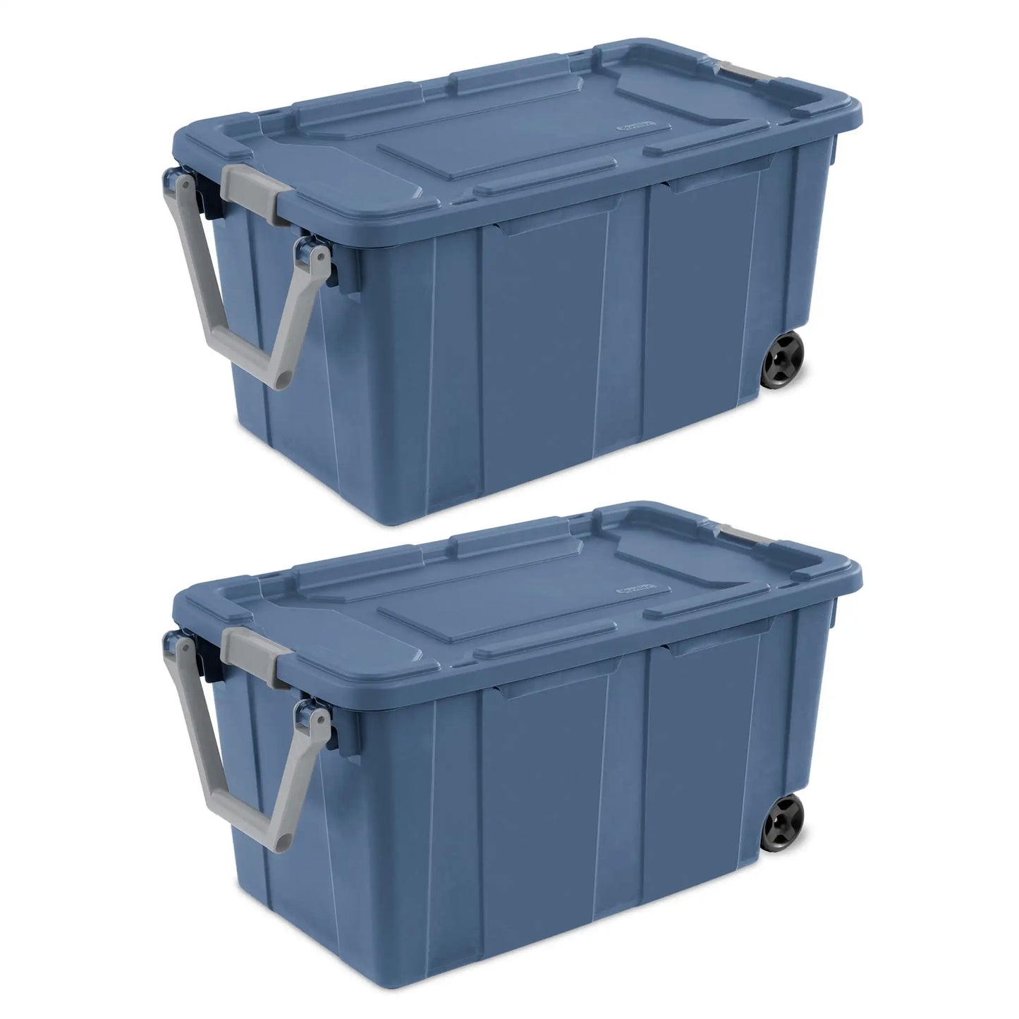 Sterilite Industrial Wheeled Storage Bin With Handle Pack Of 2