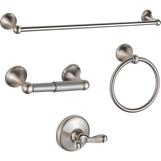 NBVCX Adjustable Expandable Towel Bar 4 Piece Wall Mounted Set