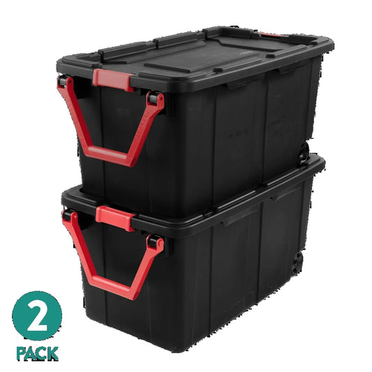 Sterilite Industrial Wheeled Storage Bin With Handle Pack Of 2