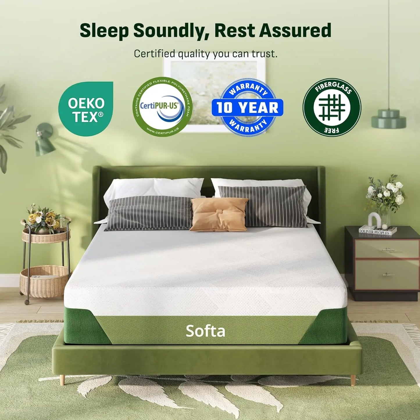 Adjustable Queen Bed Frame w/Dual Motor Remote, 6" Gel Memory Foam Mattress, Head & Foot Incline, Customized