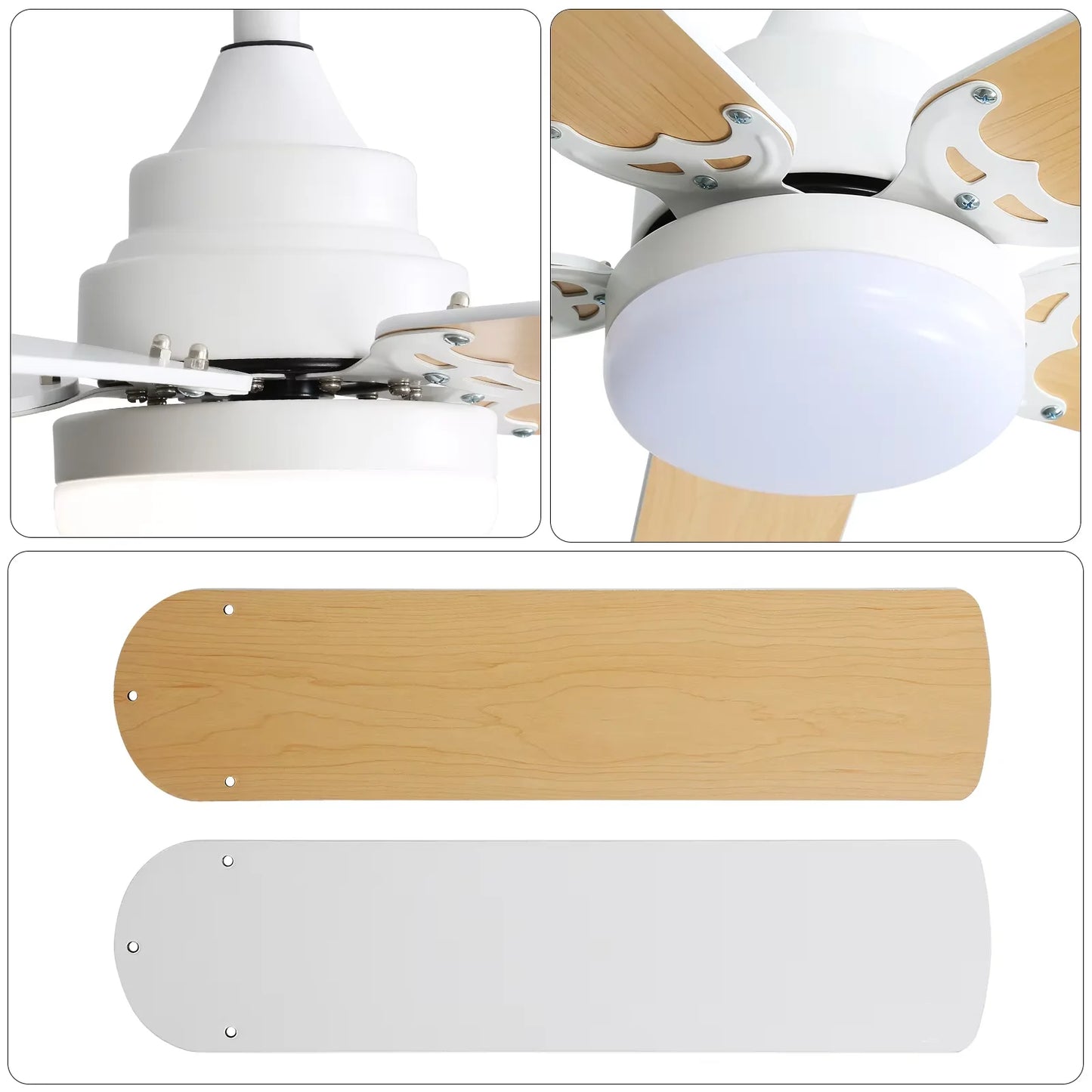 Sofucor Hot sale Modern 42-inch Ceiling fan with LED DC 6-speed high wind speed with remote control
