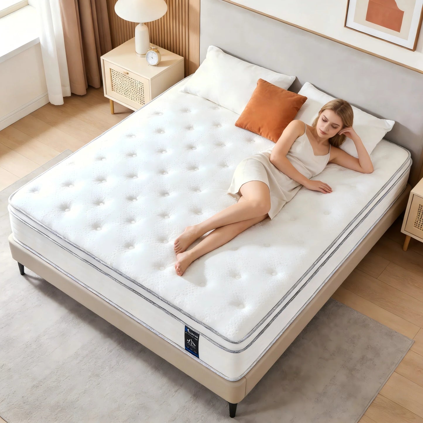 Madevos Breathable Hybrid Mattress In A Box With Targeted Support