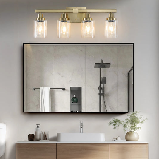 ARLGSITE 4-Light Vanity Fixture With Clear Glass Shades