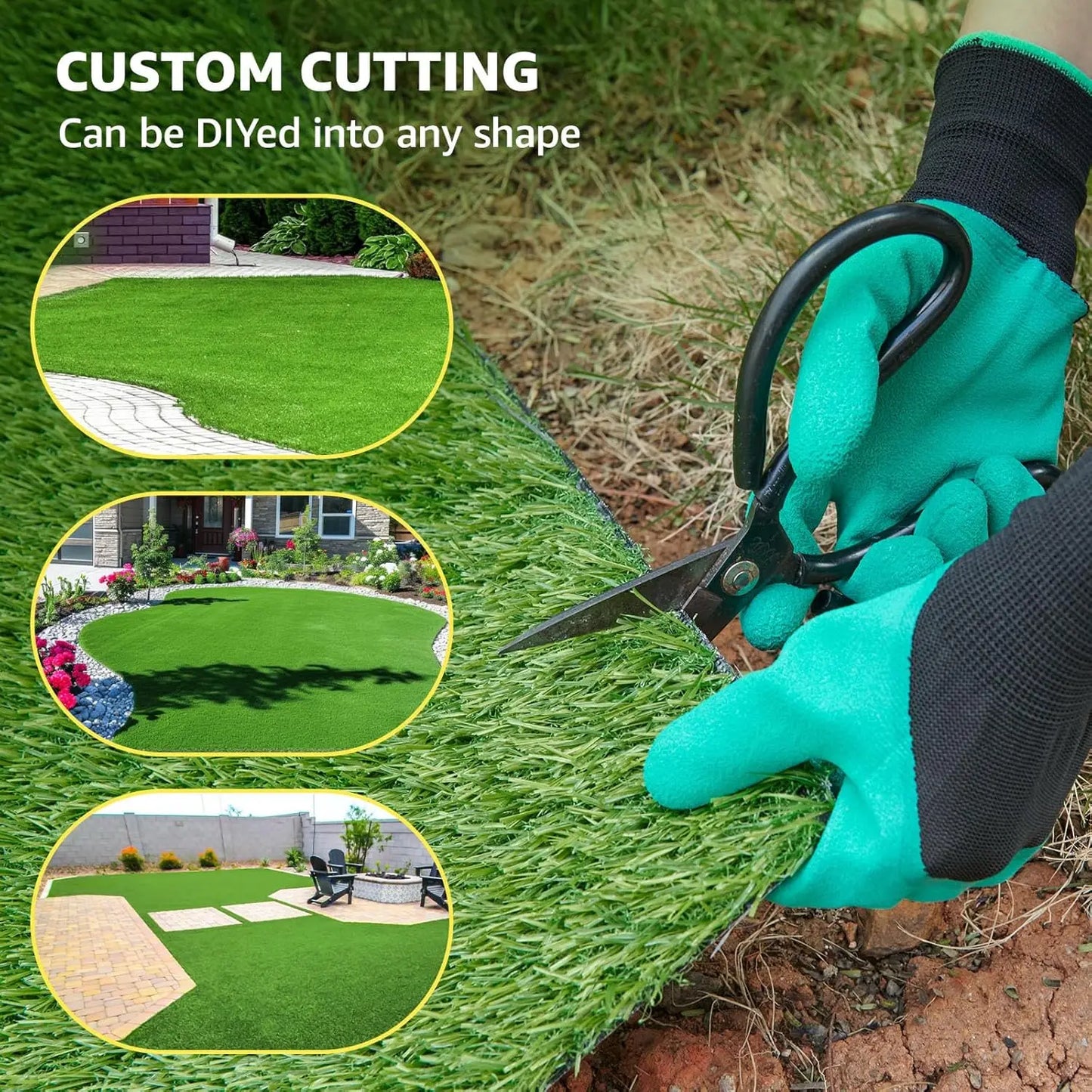 Artificial Grass Roll with Drainage Holes, Fake Turf for Dog Potty Training, Garden Balcony Patio Backyard Decoration, 4x6 Feet