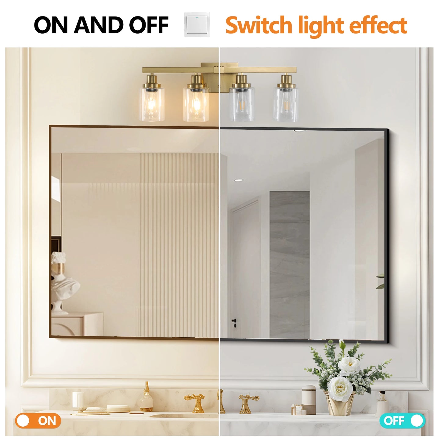 ARLGSITE 4-Light Vanity Fixture With Clear Glass Shades
