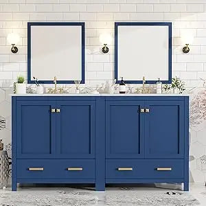 RBXC Double Sink Vanity Cabinet In Solid Wood With Drawers