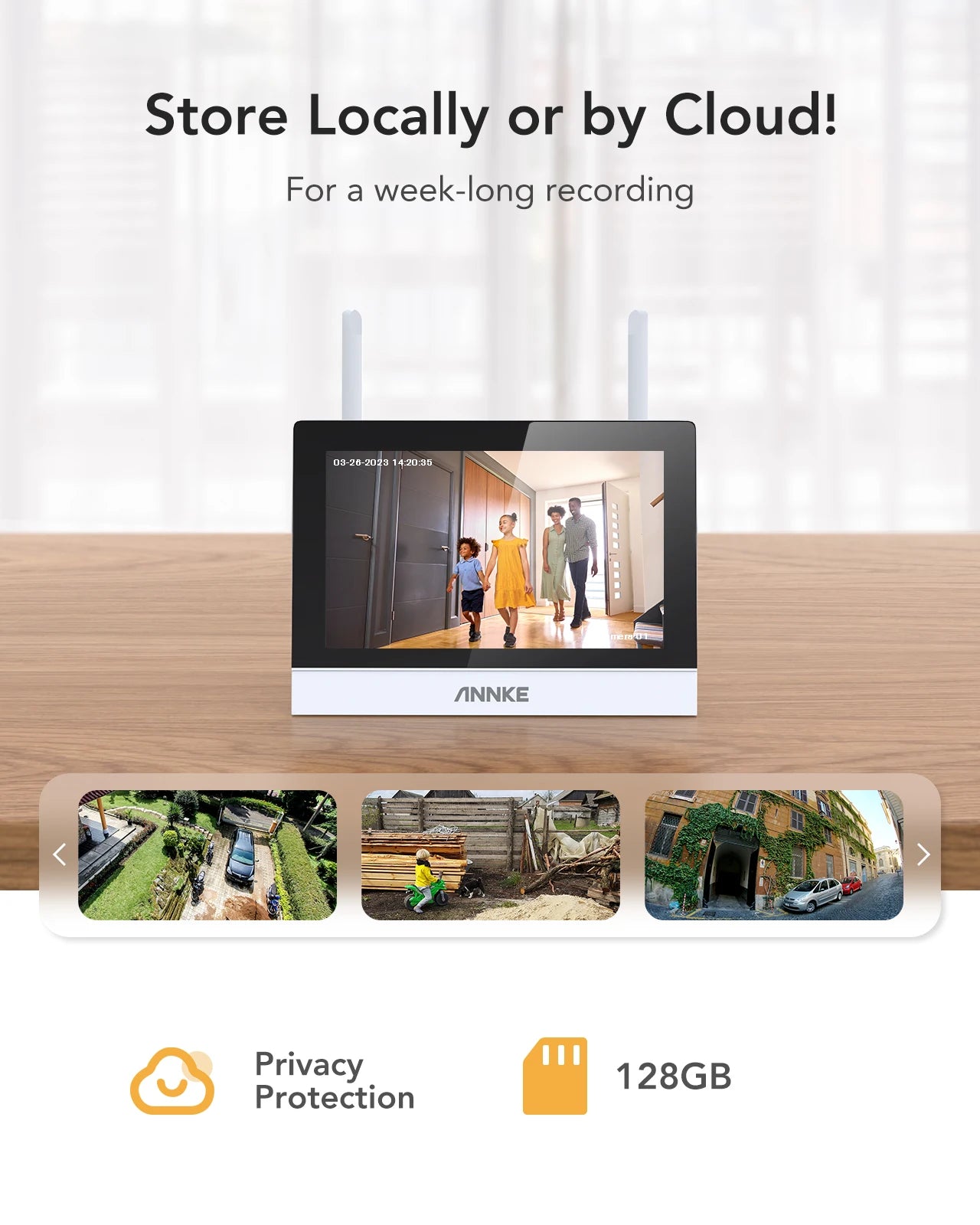 ANNKE Wireless NVR Camera System 3MP 2 Cameras 4CH Monitor