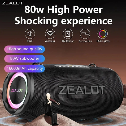 ZEALOT S87 Outdoor Portable Bluetooth Speaker 80W IPX6