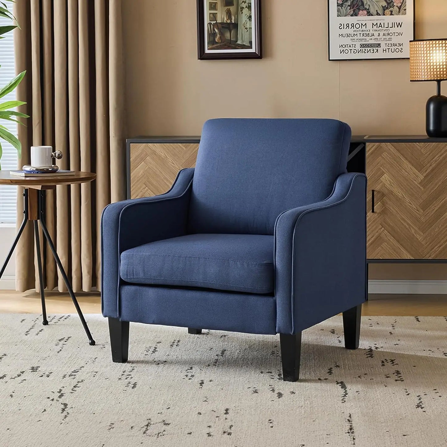 Mid Century Modern Accent Chair Upholstered Armchair For Living Room
