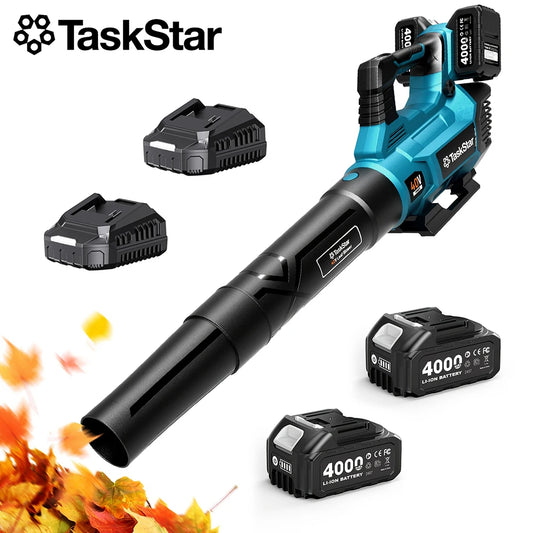 TaskStar Cordless Leaf Vacuum Electric Air Blower Powerful Leaf Blower With 2 4000mAh Batteries&2 Chargers Garden Dust Removal