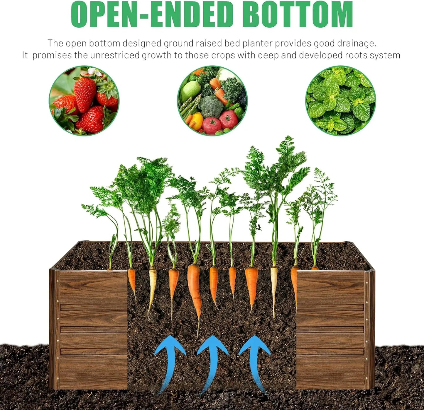 2-Pack 4x2x2FT Galvanized Raised Garden Bed Planter Box for Vegetables Flowers Herbs Outdoor, Deep Root Design Brown
