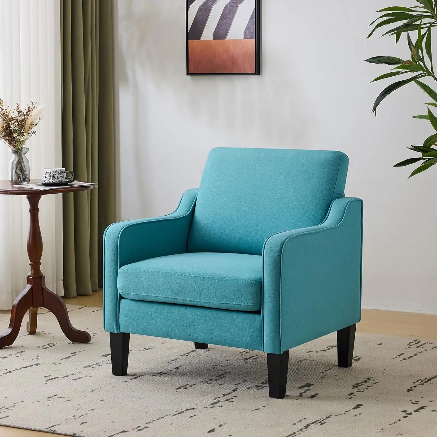 Mid Century Modern Accent Chair Upholstered Armchair For Living Room
