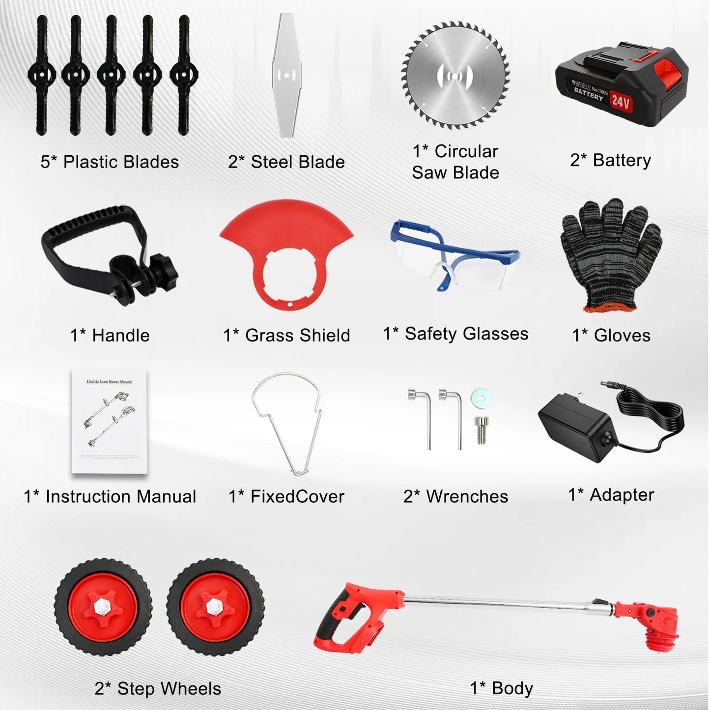 Electric 24V Weed Lawn Edger Eater 3 in 1 Cordless Grass String Weed Grass Trimmer Cutter 2 Lithium Battery1300mAh 650W for Yard