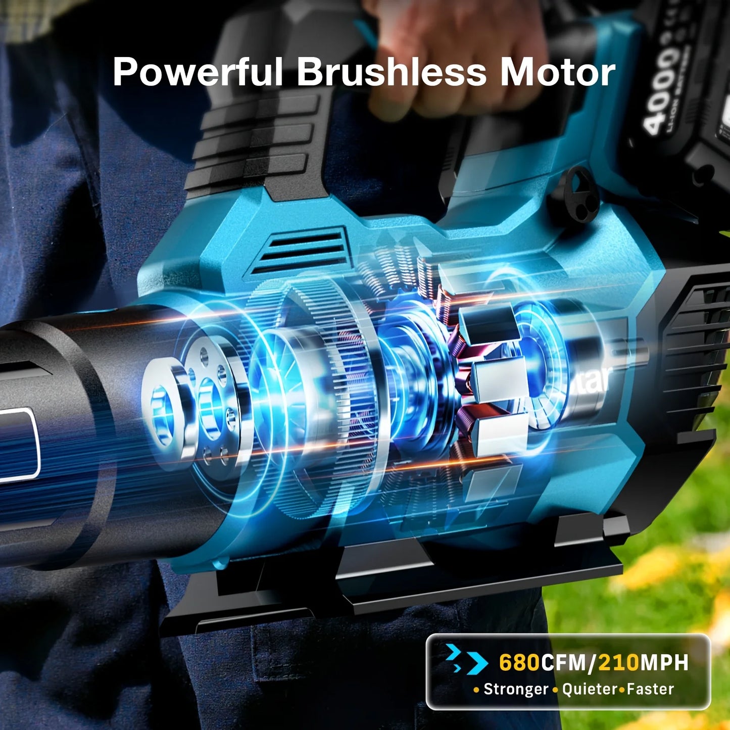 TaskStar Cordless Leaf Vacuum Electric Air Blower Powerful Leaf Blower With 2 4000mAh Batteries&2 Chargers Garden Dust Removal