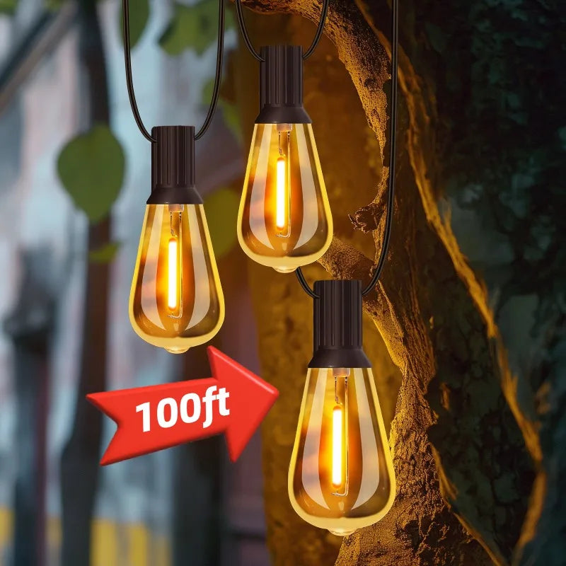 MIMIRGB Outdoor LED String Lights for Patio Garden and Porch