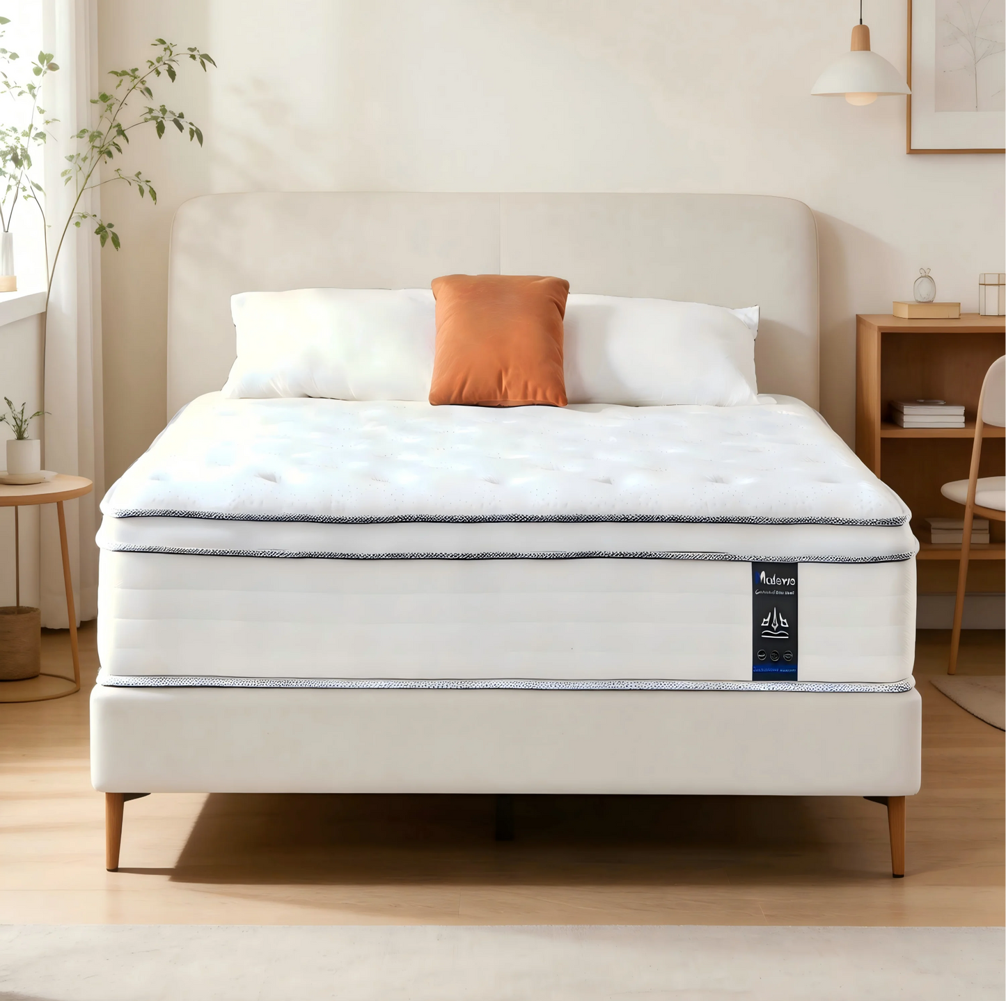 Madevos Breathable Hybrid Mattress In A Box With Targeted Support