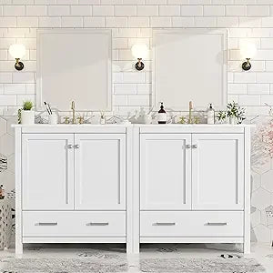 RBXC Double Sink Vanity Cabinet In Solid Wood With Drawers