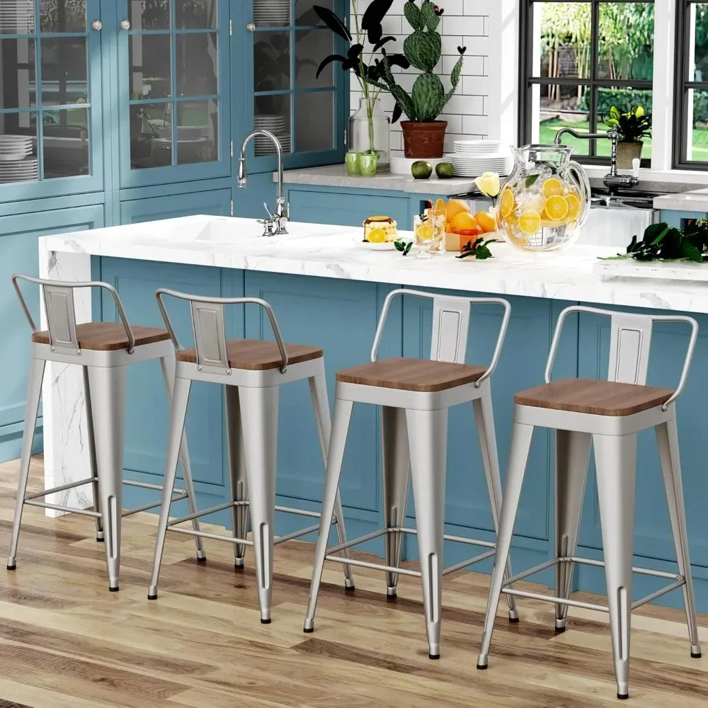 Counter Height Metal Bar Stools With Removable Back