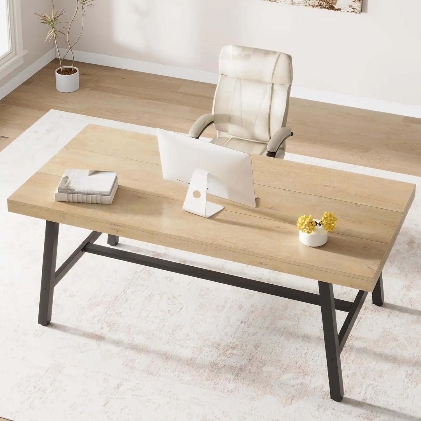 Rustic Industrial Farmhouse Dining Table For Modern Kitchens