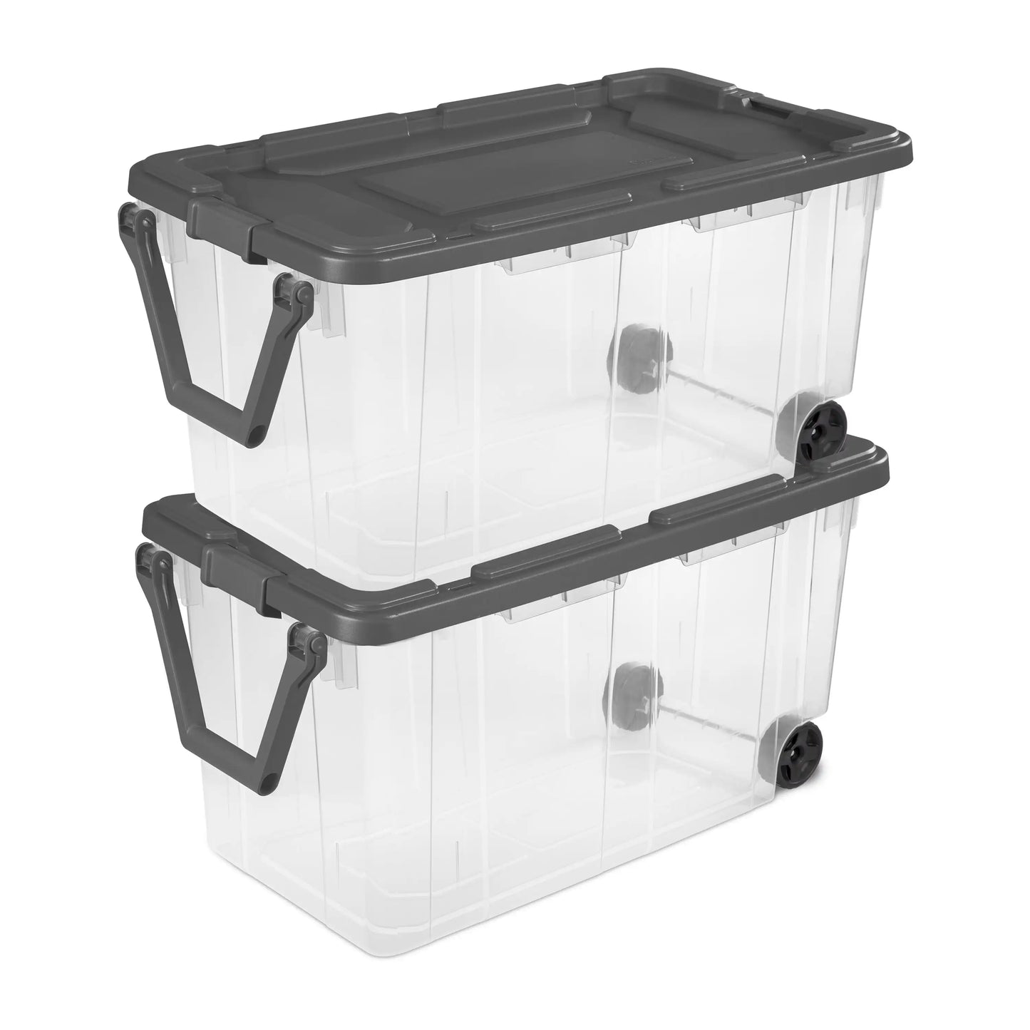 Sterilite Industrial Wheeled Storage Bin With Handle Pack Of 2