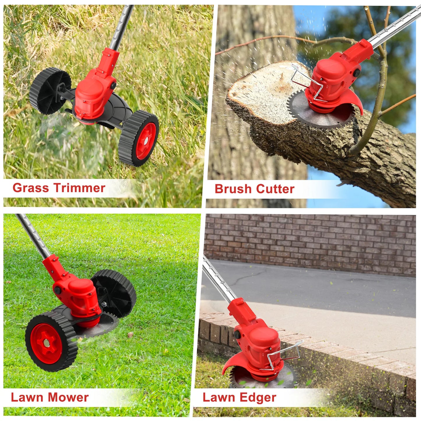 Electric 24V Weed Lawn Edger Eater 3 in 1 Cordless Grass String Weed Grass Trimmer Cutter 2 Lithium Battery1300mAh 650W for Yard