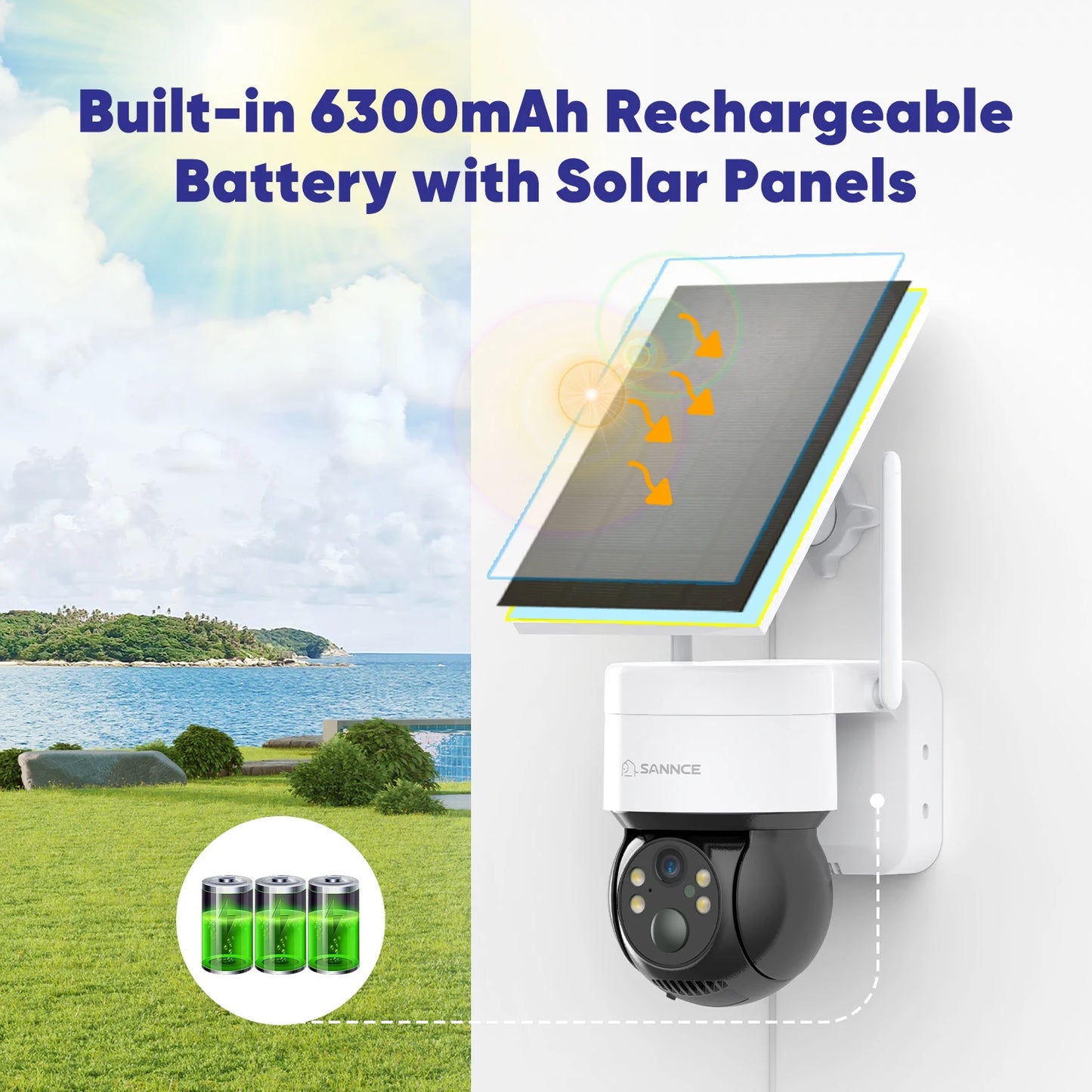 Annke 4MP WiFi Video Security Surveillance Camera Two Way Audio 18650 Rechargeable Battery with Solar Panel Outdoor 128G Storage