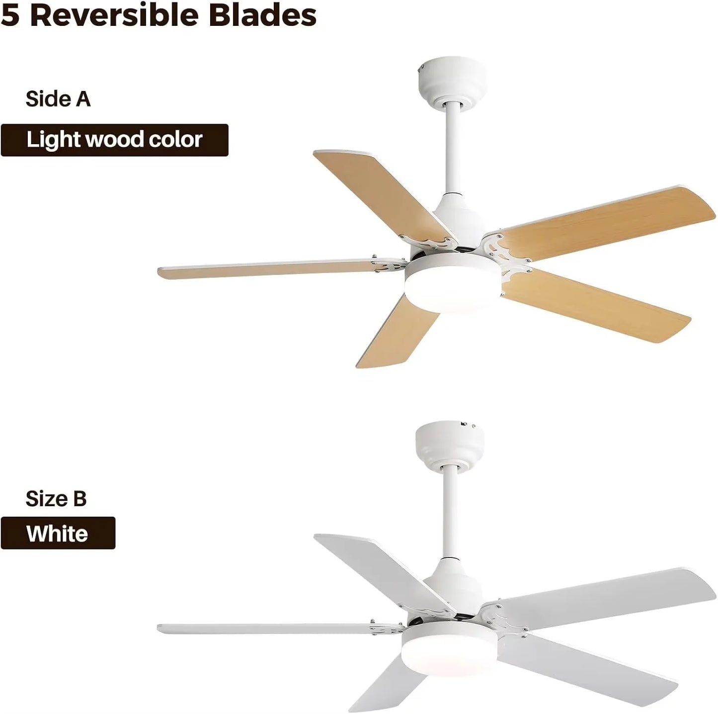 Sofucor Hot sale Modern 42-inch Ceiling fan with LED DC 6-speed high wind speed with remote control