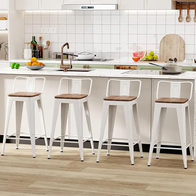 Counter Height Metal Bar Stools With Removable Back