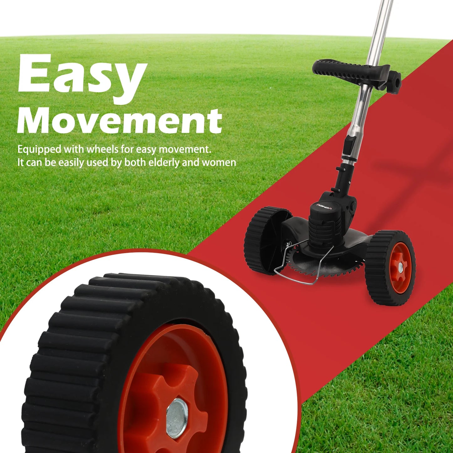 Electric Weed Wacker String Grass Trimmer Cordless with 2x2.0Ah Battery 21V Lightweight Lawn Grass for Garden and Yard Lawn
