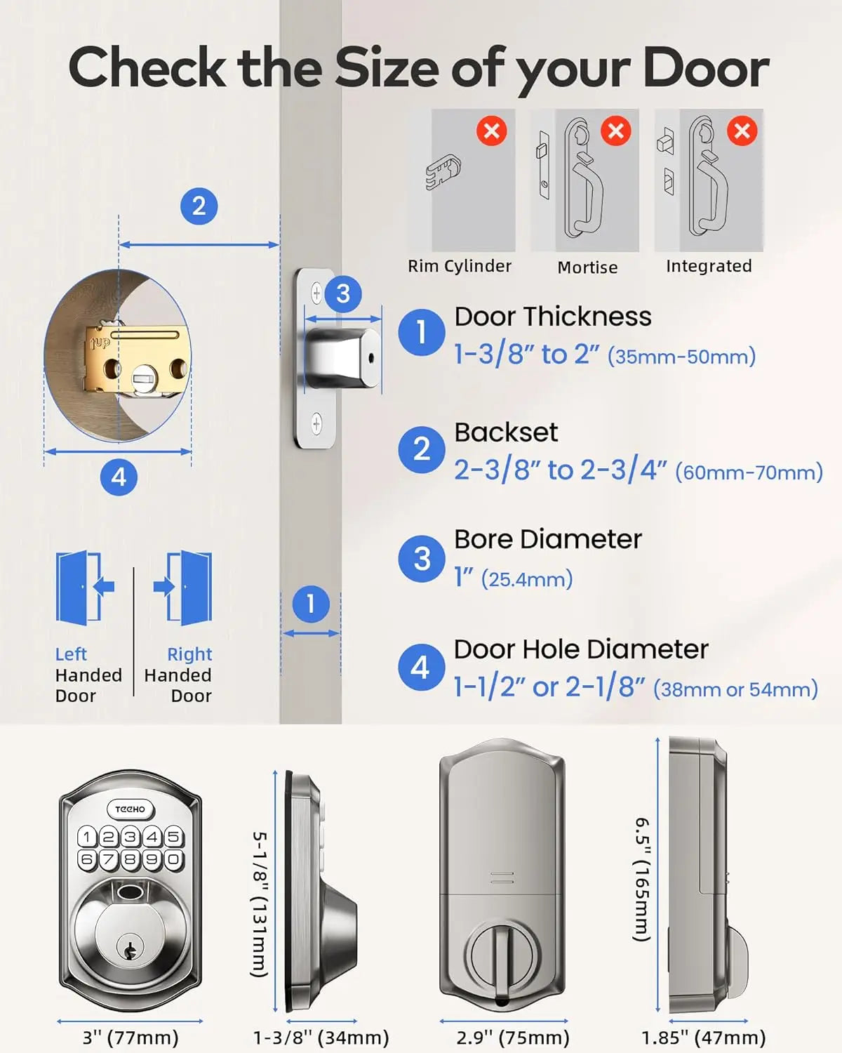 WiFi Smart Lock With Fingerprint, Keypad, App Control, Alexa Compatible IP55