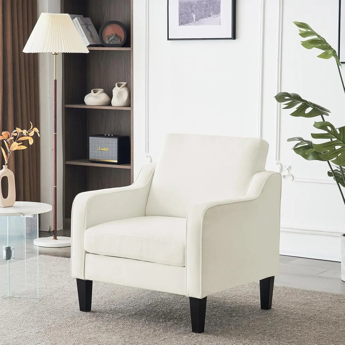 Mid Century Modern Accent Chair Upholstered Armchair For Living Room