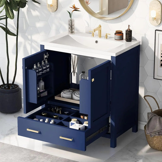 30" Bathroom Vanity with Single Sink, Combo Cabinet Undermount Sink, Bathroom Storage Cabinet with 2 Doors , Customized