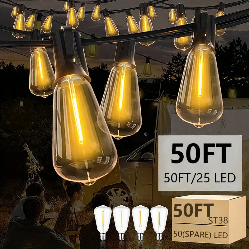 MIMIRGB Outdoor LED String Lights for Patio Garden and Porch