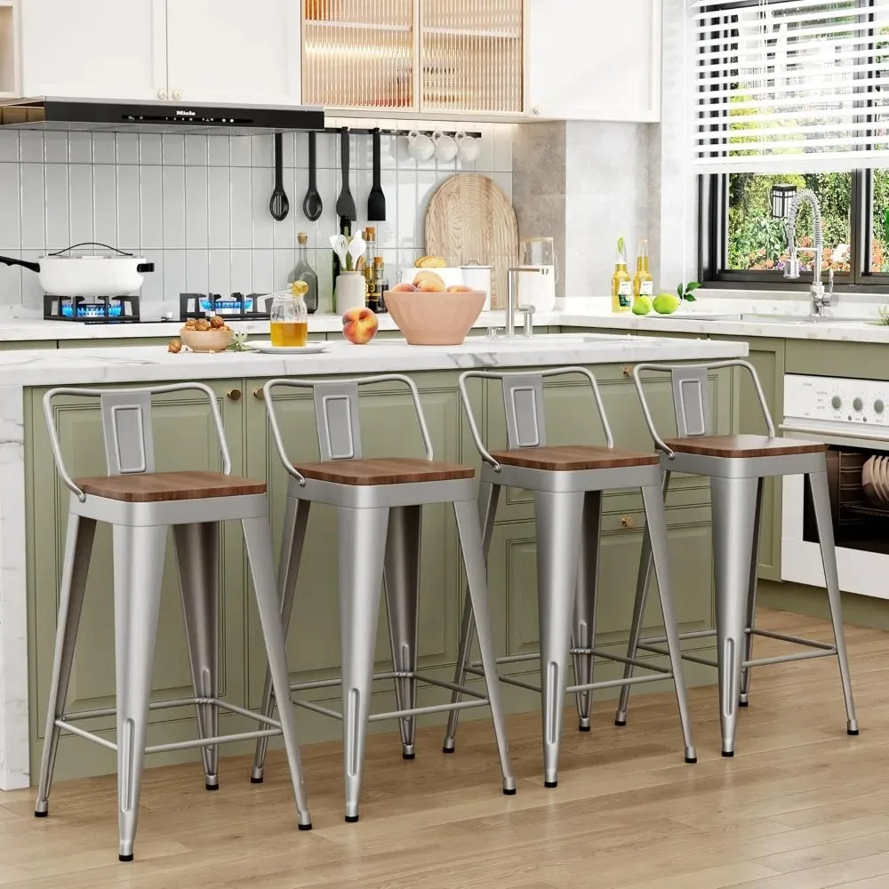 Counter Height Metal Bar Stools With Removable Back