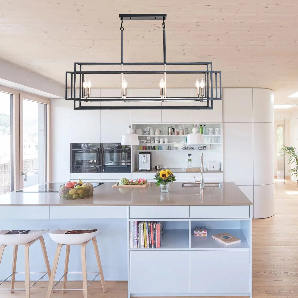 LovingC Retro Industrial Chandelier For Kitchen Island Bar Lighting