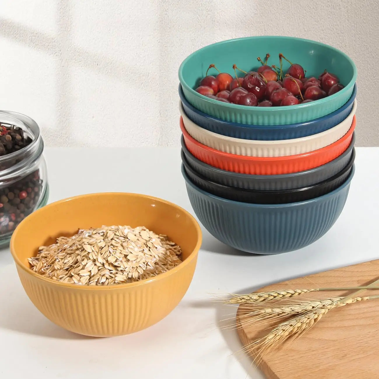 Unbreakable Wheat Straw Dinnerware Set Dishwasher Safe Microwave Safe