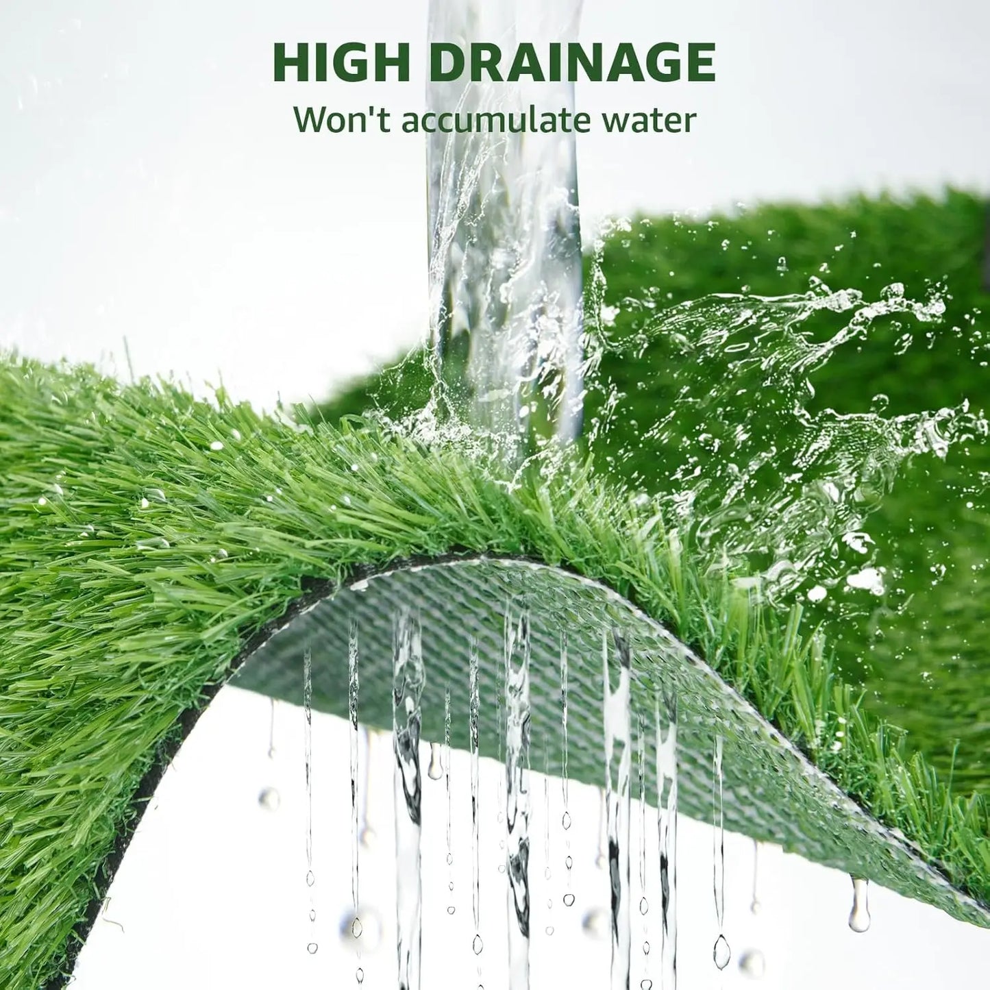 Artificial Grass Roll with Drainage Holes, Fake Turf for Dog Potty Training, Garden Balcony Patio Backyard Decoration, 4x6 Feet