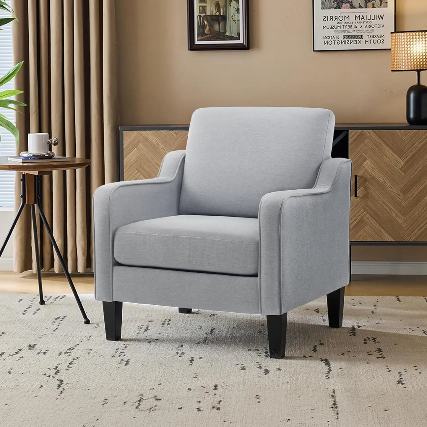 Mid Century Modern Accent Chair Upholstered Armchair For Living Room