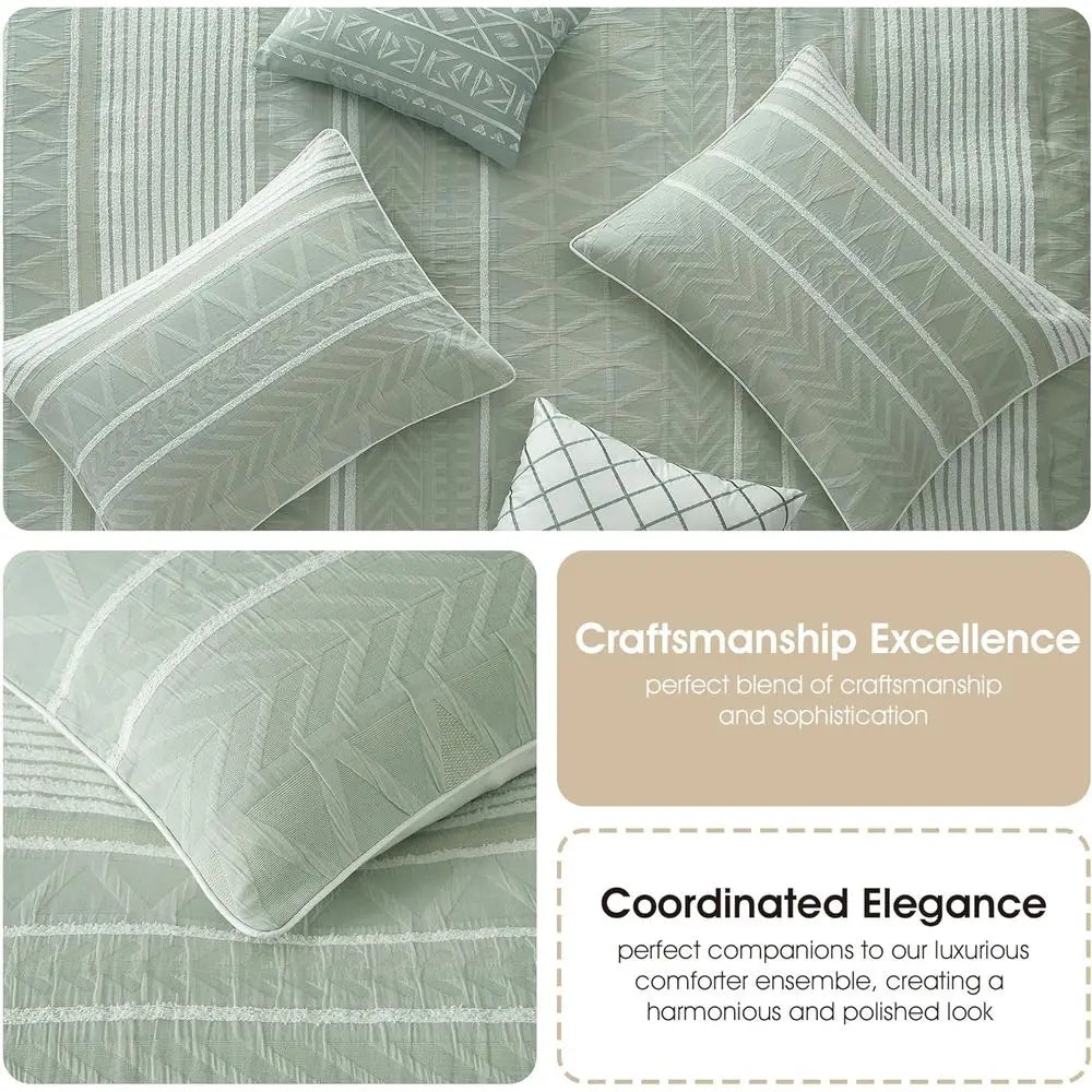 Geometric 6 Piece King Comforter Set With Bedskirt Pillows Shams