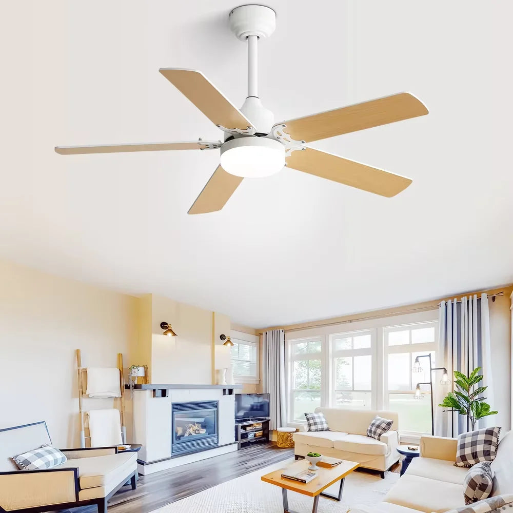 Sofucor Hot sale Modern 42-inch Ceiling fan with LED DC 6-speed high wind speed with remote control