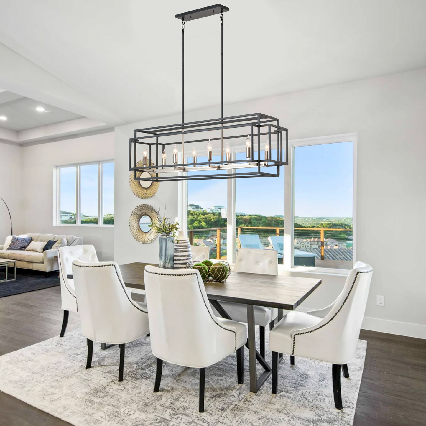 LovingC Retro Industrial Chandelier For Kitchen Island Bar Lighting