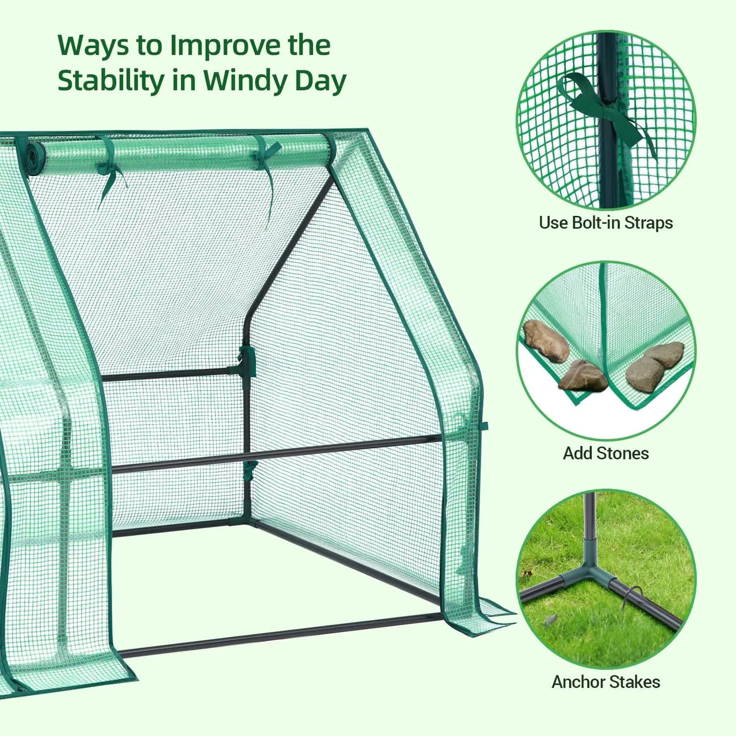 8x4ft Galvanized Raised Garden Bed with Greenhouse Cover, 4 Doors Ventilation, 3-in-1 Planter Box for Vegetables Flowers Herbs